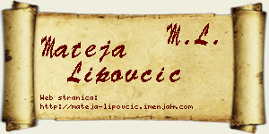 Mateja Lipovčić vizit kartica